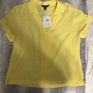 New Yellow Button-Up Blouse